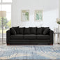 Modern Design Living Room Sofa Square armrest with Silver Nails Decoration Upholstered Velvet Couch Black