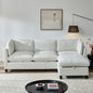 96.5"  Sectional Couch for Living room, Upholstered Soft Chenille Fabric Sofa, 3-Seater with One Ottoman L Shape Sofa Beige
