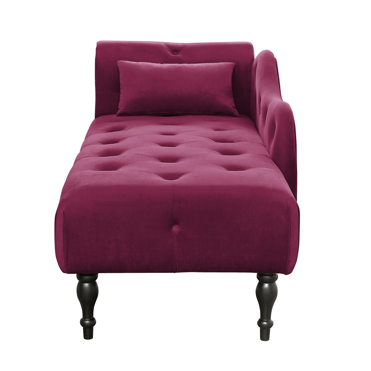 Burgundy Velvet 2 Seat Chaise Lounge Sofa - 60.6"