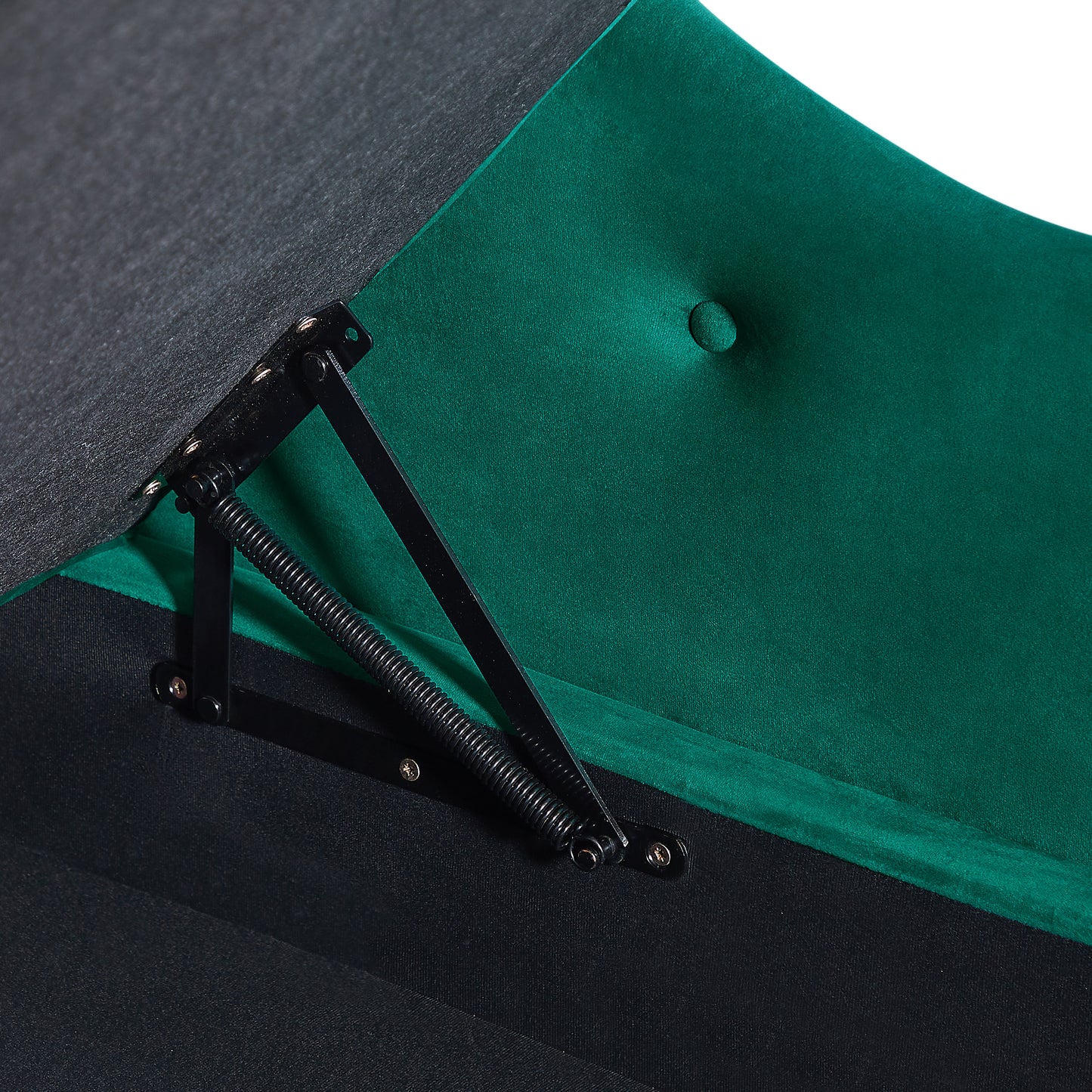 60" Green Velvet Bedroom Chaise Lounge with Storage for Living Room