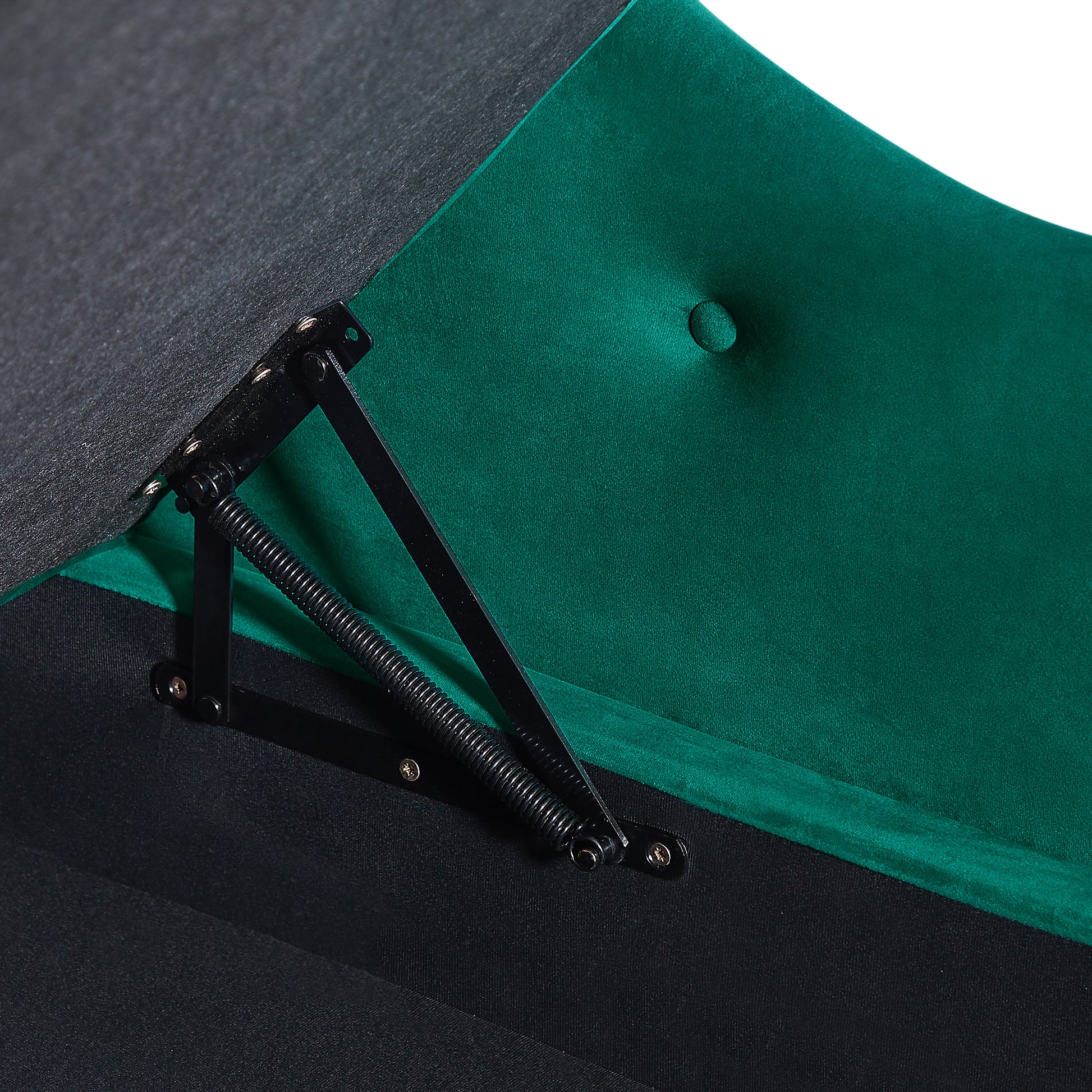 60" Green Velvet Bedroom Chaise Lounge with Storage for Living Room
