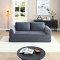 2-in-1 Folding Convertible Sofa Bed, Modern Corduroy Sleeper Couch with 2*pillows, Futon Modular Upholstered Boneless Sofa with Pull-Out Bed,Folding Floor Modular Couch for Living Room Grey