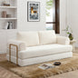 Convertible Sofa Bed, Folding Floor Couch Corduroy Fold Out Couch Bed Futon Sleeper Mattress with Pillows, Boneless Sofa  for Living Room Bedroom, Beige