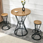 Single package bar, table, chair set.31.5-inch wood grain MDF tabletop with black metal frame, industrial style bar counter combination,suitable for kitchen island countertops,seating 2 people.