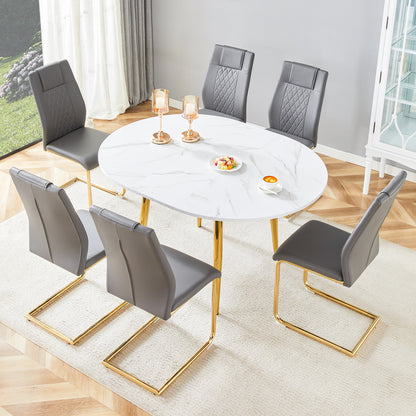 6-Person Dark Gray Extendable Dining Table Set