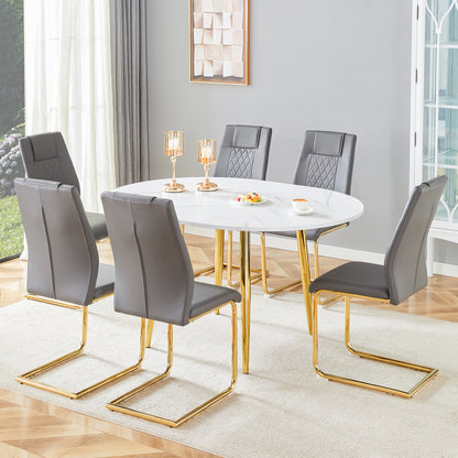 6-Person Dark Gray Extendable Dining Table Set