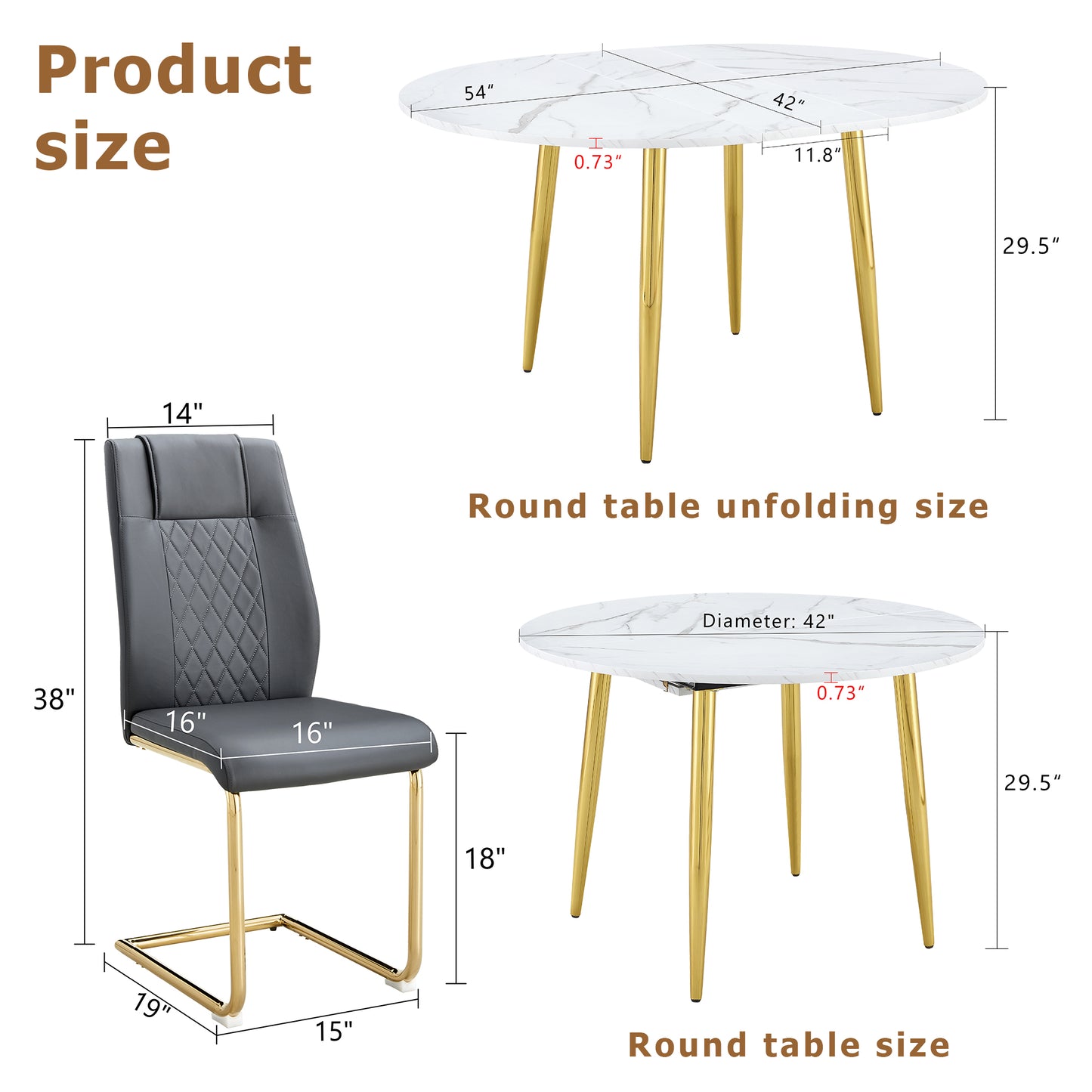 6-Person Dark Gray Extendable Dining Table Set