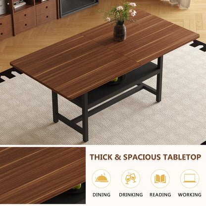 6-Person Light Gray Dining Table Set Walnut Dining Room Furniture