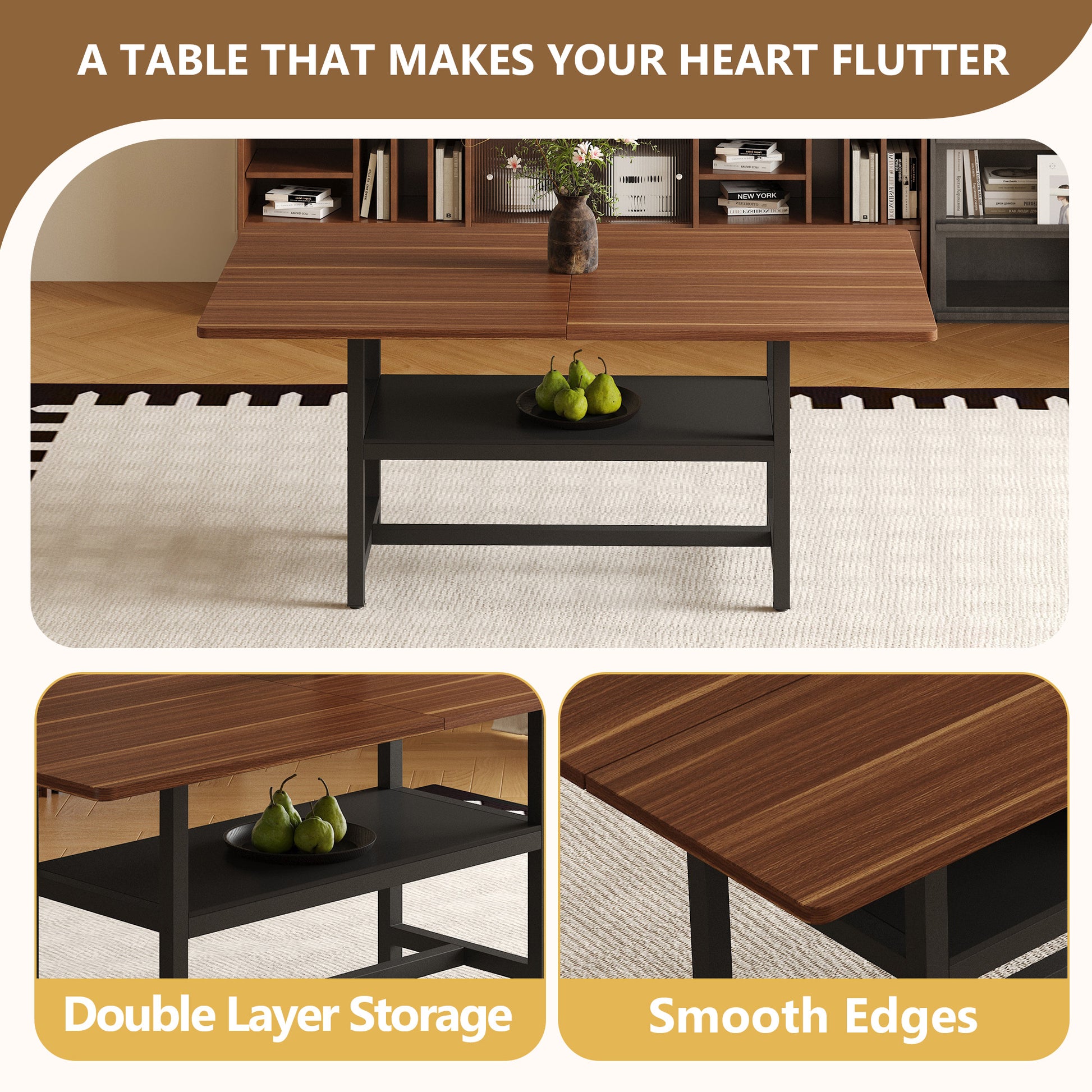 6-Person Light Gray Dining Table Set Walnut Dining Room Furniture