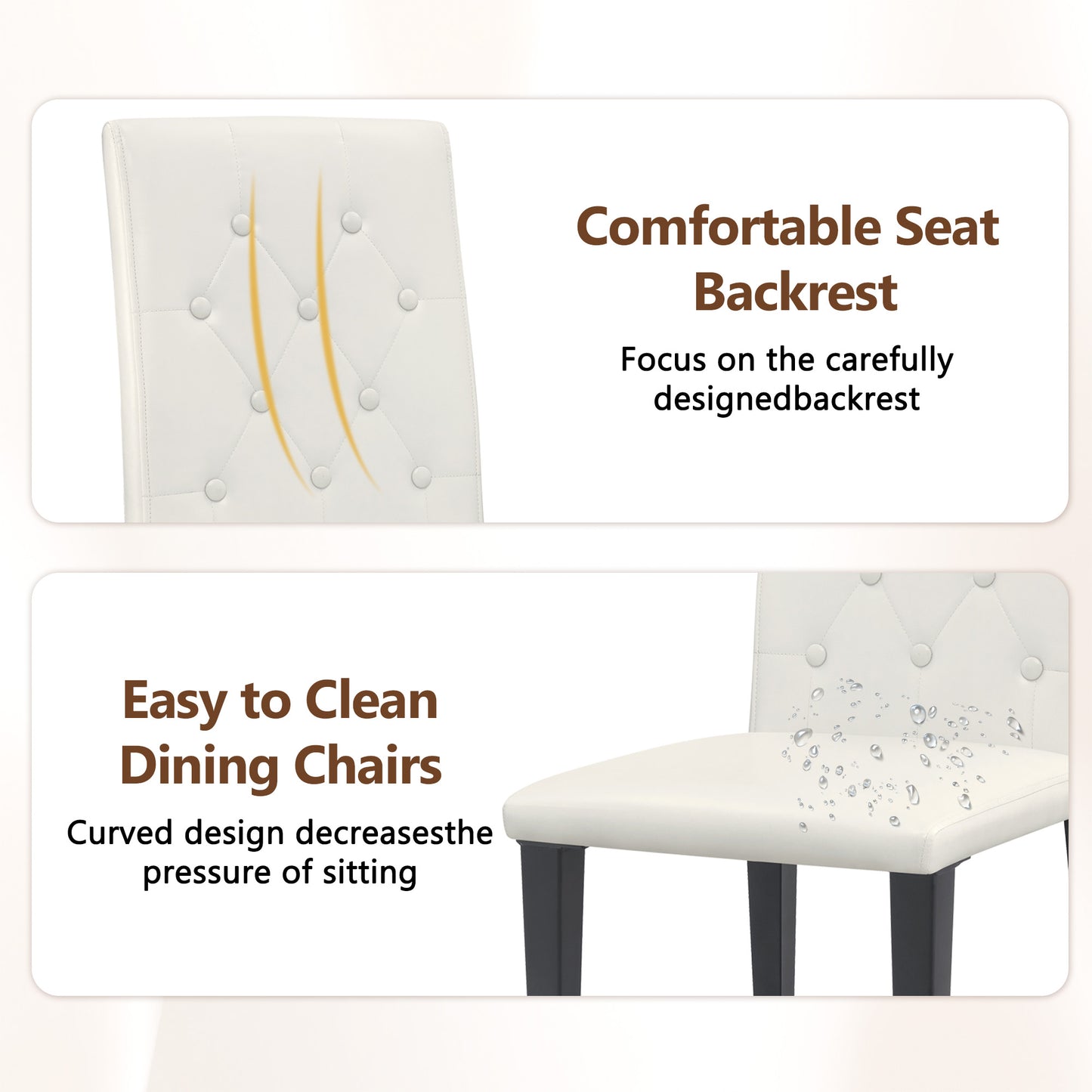 4-Person White Dining Table Set with Black Chairs