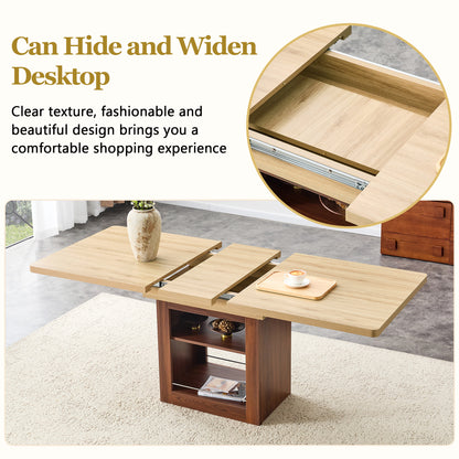 Telescopic Dining Table with Storage for Kitchen and Dining Rooms