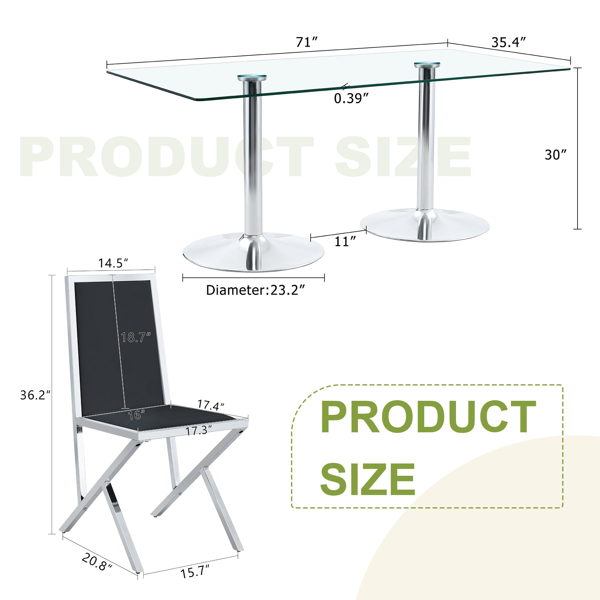 Modern Dining Table Set - 10 Seats, Glass & Metal