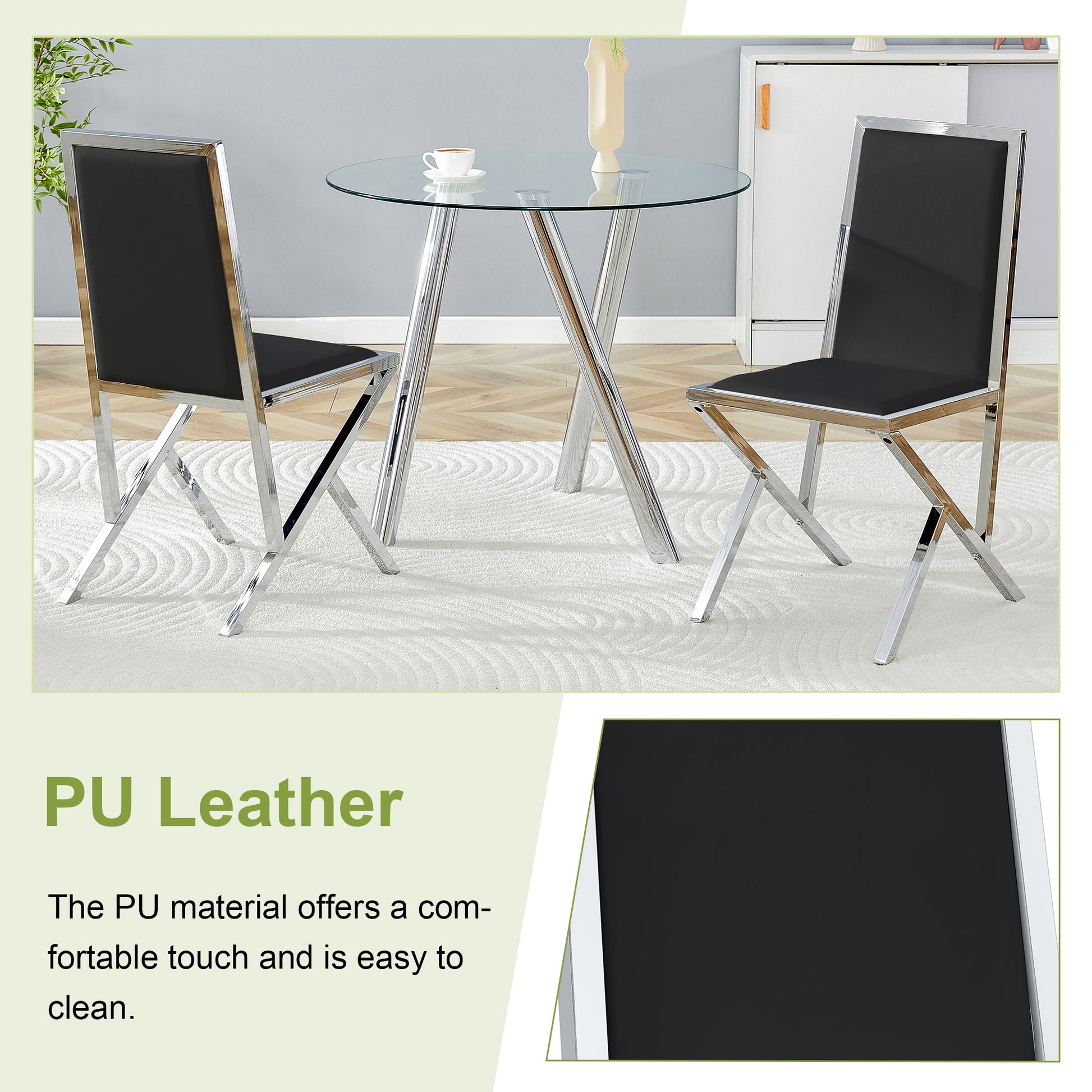 Modern Dining Table Set - 10 Seats, Glass & Metal