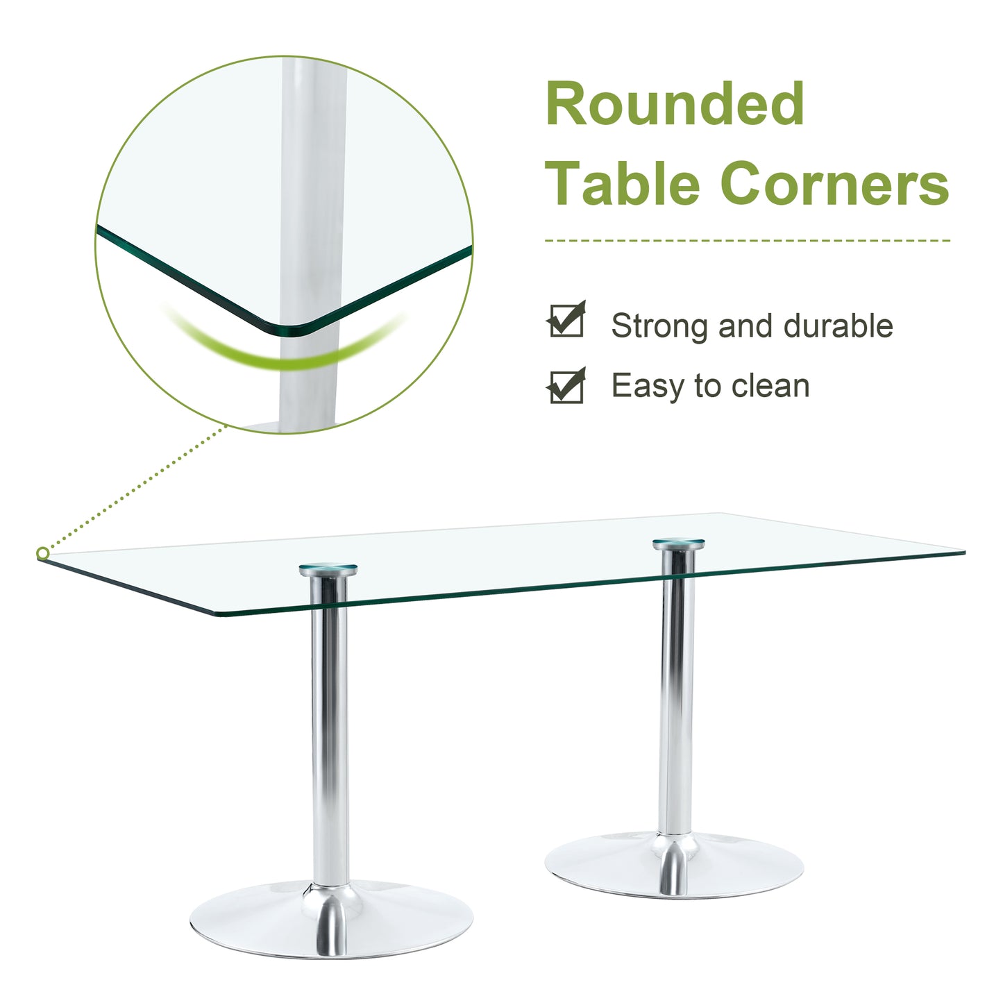 Modern Dining Table Set - 10 Seats, Glass & Metal