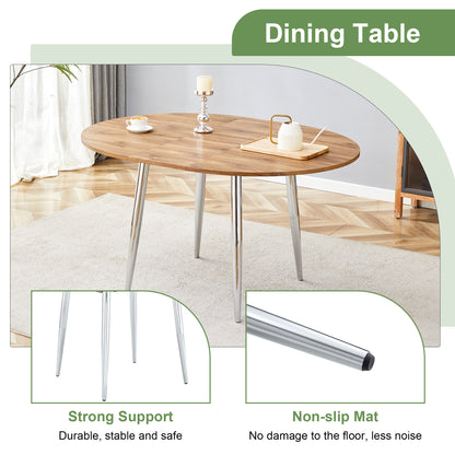 Expandable Dining Table Set - 4 Chairs, Light Gray for Dining Room