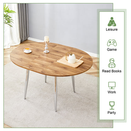 Expandable Dining Table Set - 4 Chairs, Light Gray for Dining Room