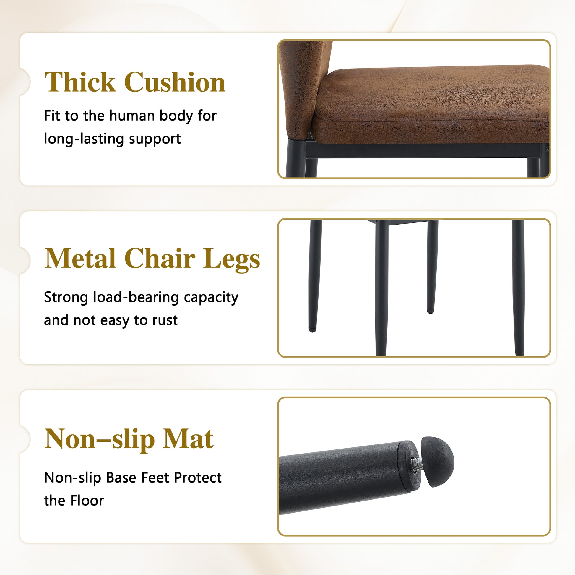 4-Person Brown Dining Table Set with Chairs