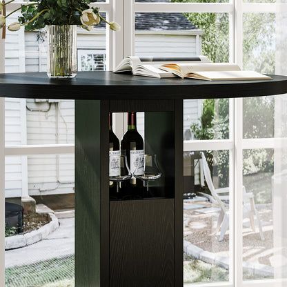 31.5" Round Dining Table Set with 2 Bar Stools - Black for Dining Room