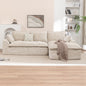 103 " L Shaped Modular Couch, Cloud Boneless Couch with Deep Seats & High Back , Upholstered Fabric Sofa, No Assembly Required(Beige)