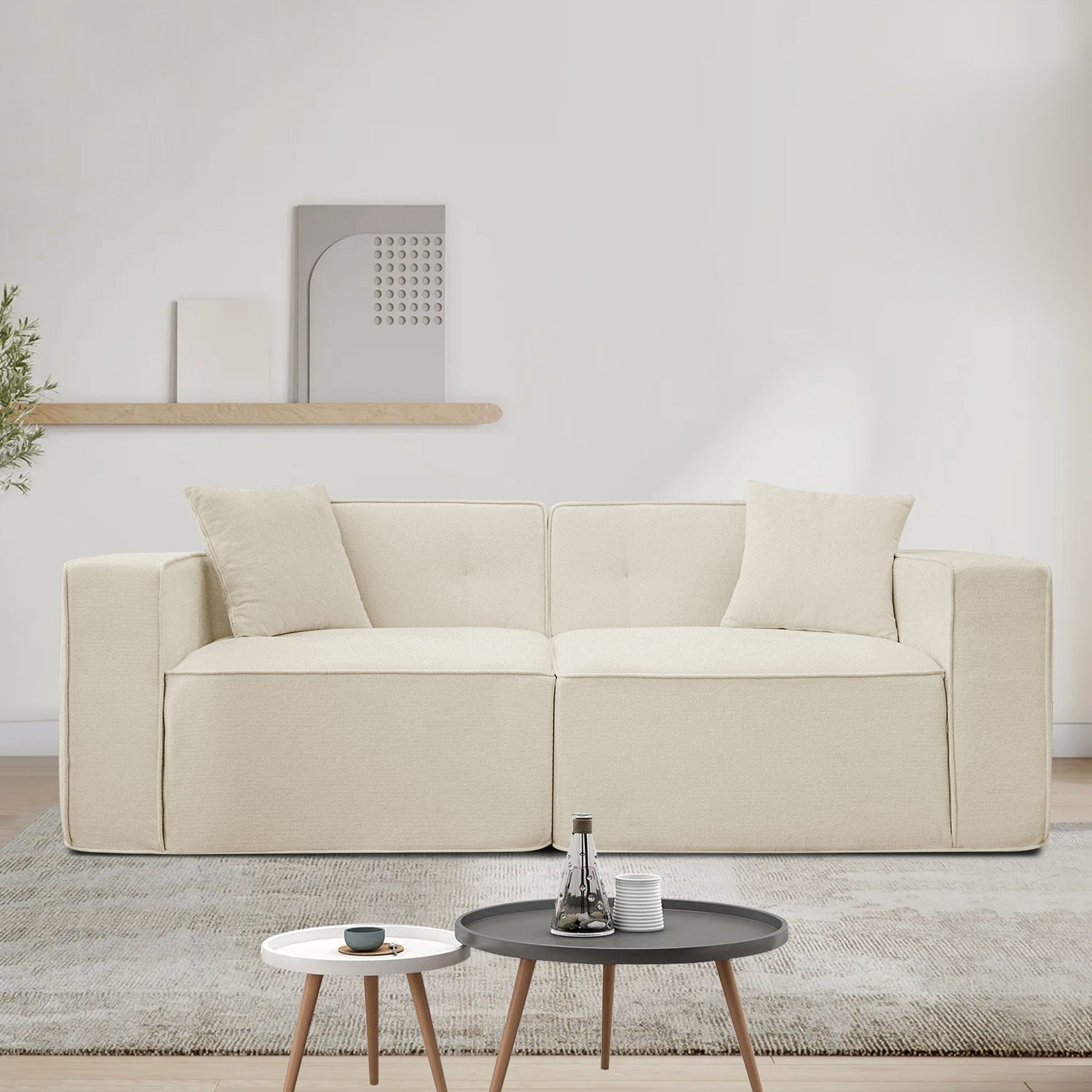 Full foam compression sofa, Modern Teddy Velvet Sofa,2-3 Seat Mid Century Indoor Couch, Exquisite Upholstered Loveseat for Living Room,Bedroom,Apartment