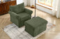 37.5" Accent Chair with Ottoman, Plush Chenille Upholstered Armchair, Stylish Single Sofa Chair for Living Room, Bedroom, Apartment
