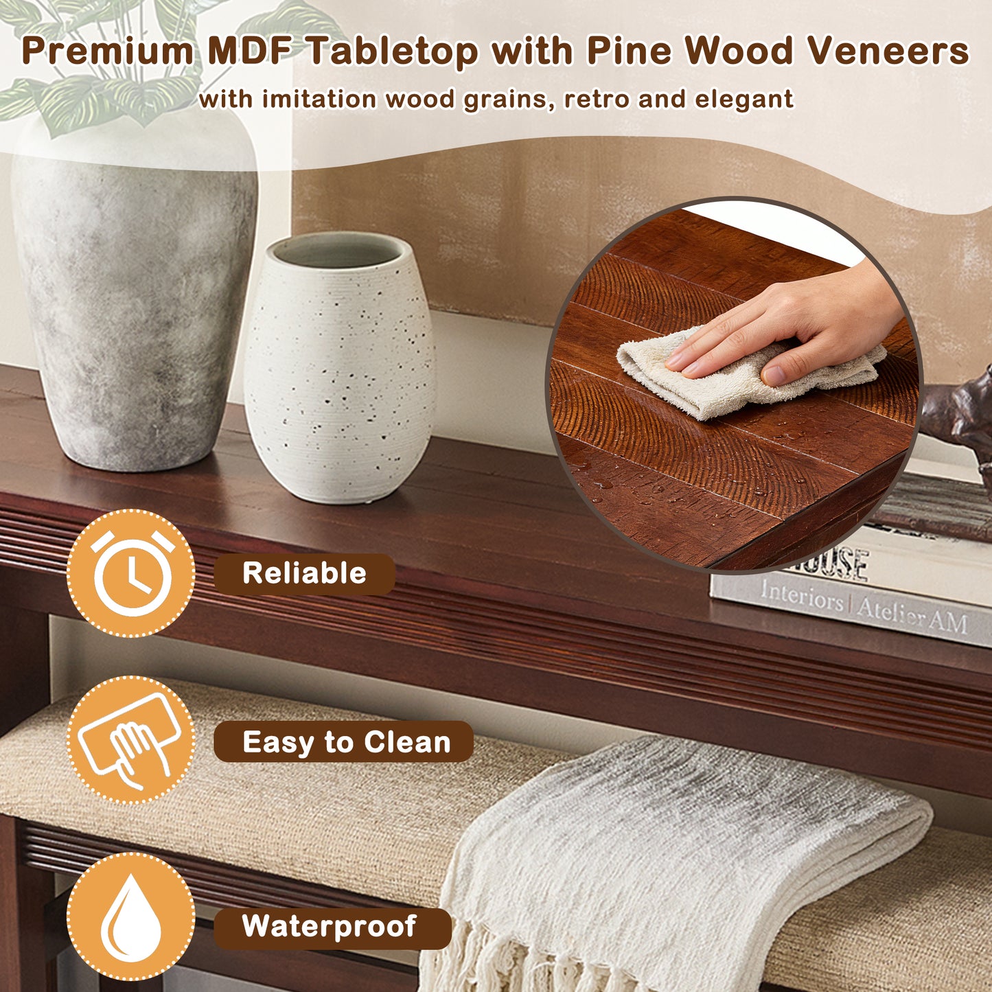 Cherry Pine Bar Table Set - 59" High Dining Table