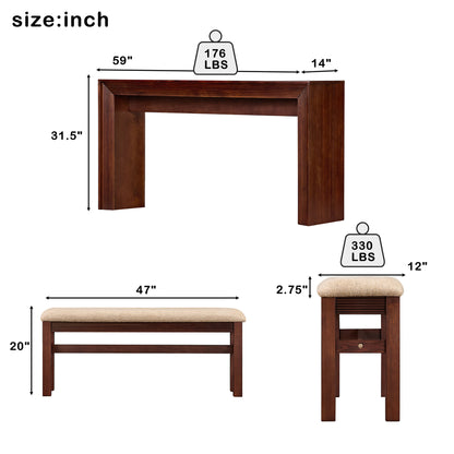 Cherry Pine Bar Table Set - 59" High Dining Table
