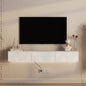 Floating TV Stand Wall Mounted with 16 Color LEDs,67" Modern TV Stand, Floating TV Cabinet Entertainment Center for 55 60 65 Inch TV,White
