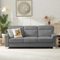 82" Modern Compressed Snowfleece Fabric 3-Seater Sofa, for Living Room, Bedroom, Office & Entertainment Spaces, ​Gray