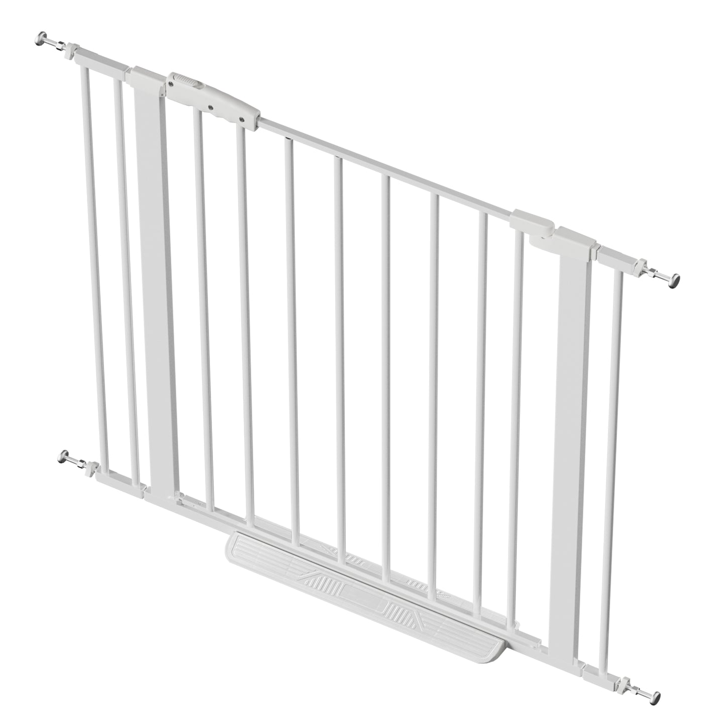 White Steel Pet Safety Gate for Stairs and Doorways; Auto Close