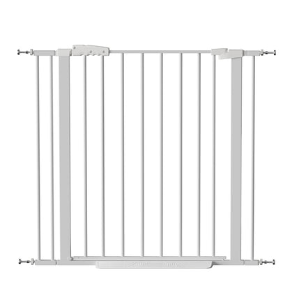 29"-40.5" Pet Gate for Stairs, 30" Tall, Auto Close Safety Dog Gate, Pressure Mounted Easy Walk Through Pet Gate for Doorways, Durable Stair Gate, 30" Tall, White