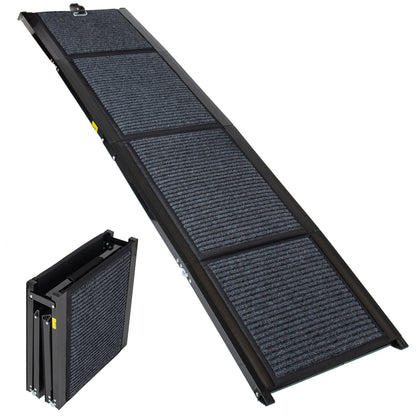 Folding Dog Ramp for Cars, 71" Long & 17.3" Wide Portable Dog Ramps for Large Dogs with Non-Slip Rug Surface Dog Car Ramp for SUV Car & Truck, Supports up to 250 lbs