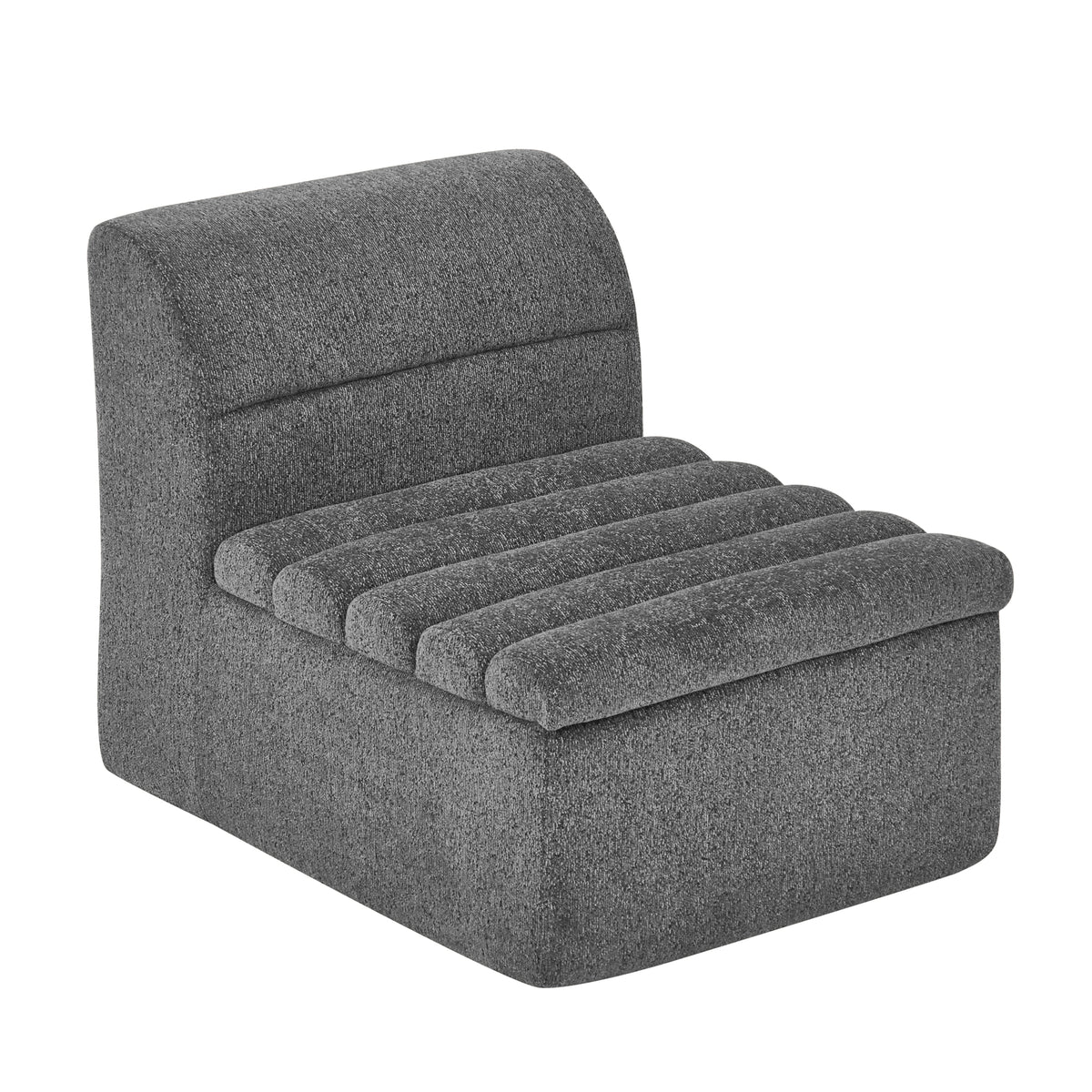 Dark Grey Modular Sofa Single Seat - Foam Comfort for Living Room