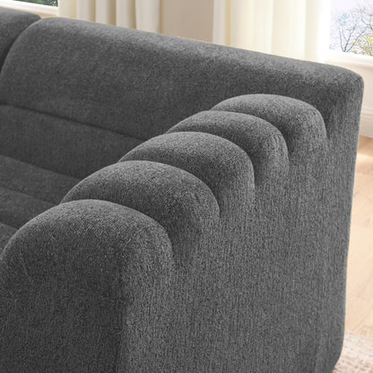 Dark Grey Modular Sofa Single Seat - Foam Comfort for Living Room