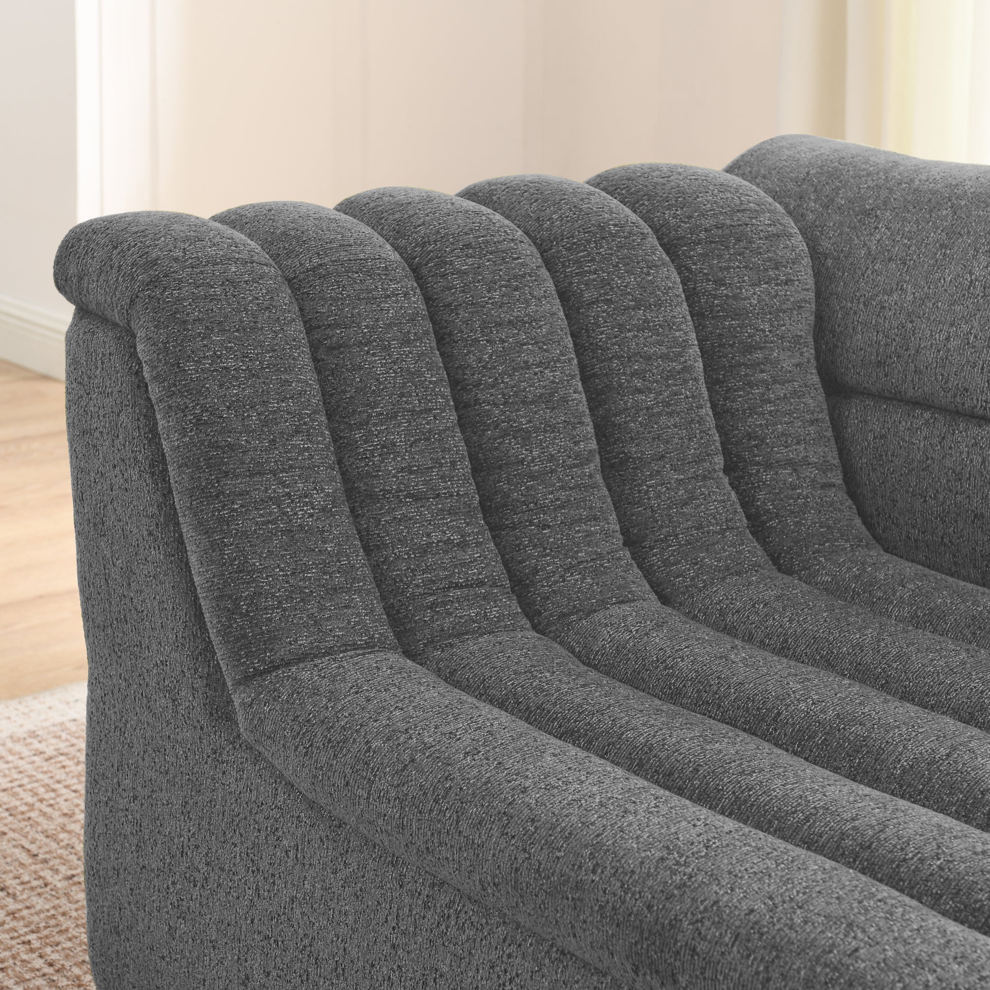 Dark Grey Modular Sofa Single Seat - Foam Comfort for Living Room
