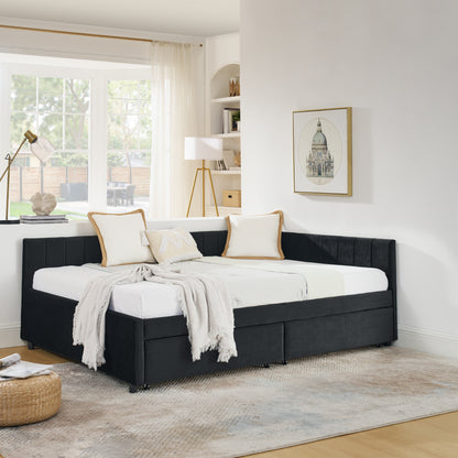 Full Size Velvet Sofa Bed Frame - Storage & Comfort
