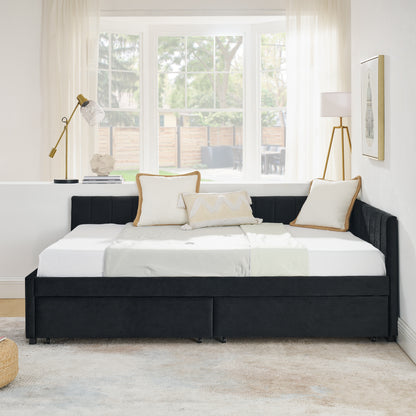 Full Size Velvet Sofa Bed Frame - Storage & Comfort
