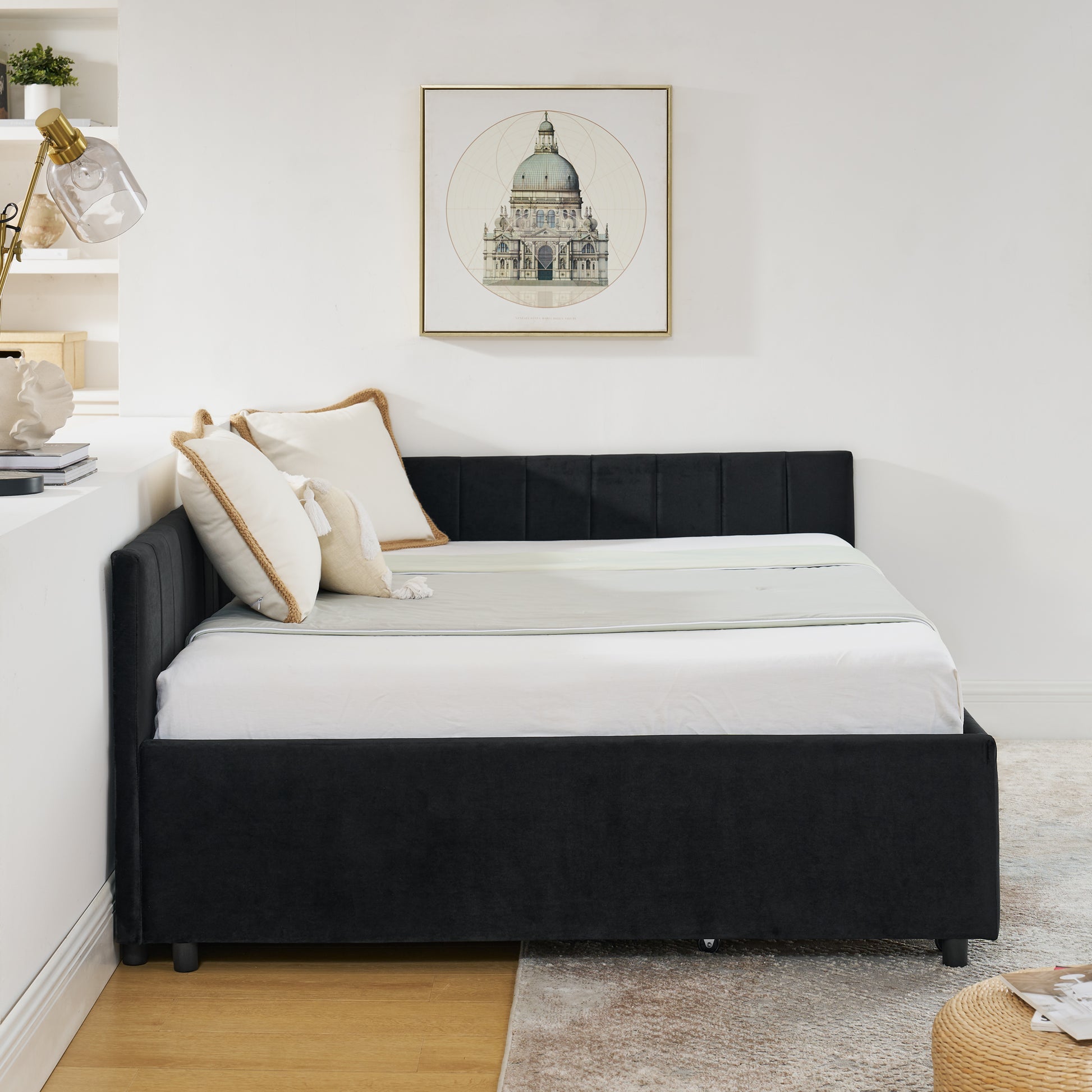 Full Size Velvet Sofa Bed Frame - Storage & Comfort