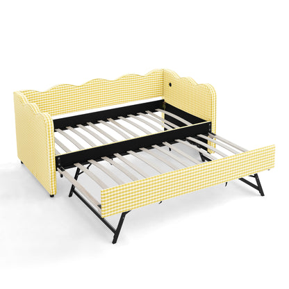 Yellow Twin Daybed Sofa Bed - No Box Spring Needed for Bedroom