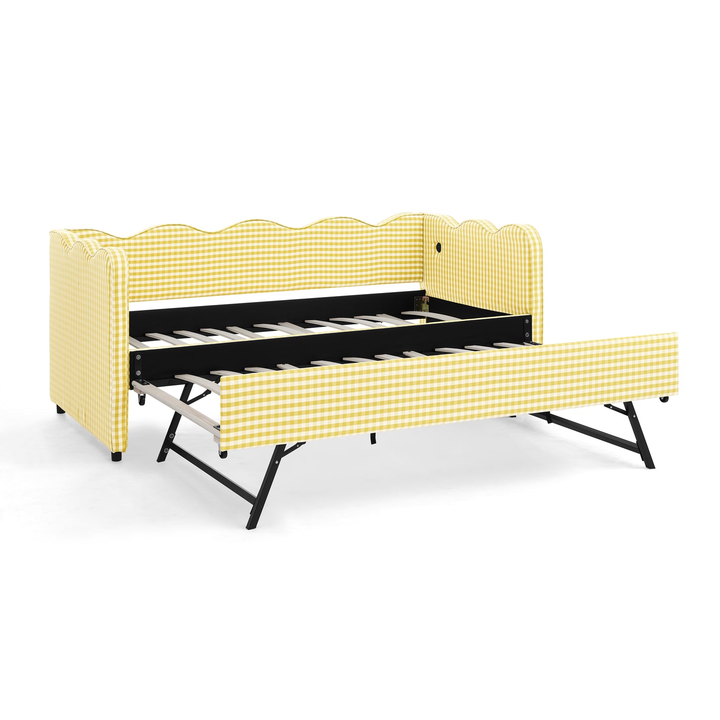 Yellow Twin Daybed Sofa Bed - No Box Spring Needed for Bedroom