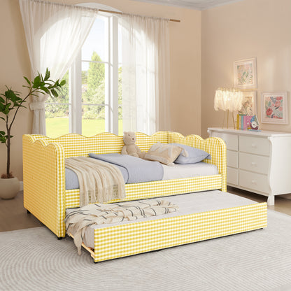 Yellow Twin Daybed Sofa Bed - No Box Spring Needed for Bedroom