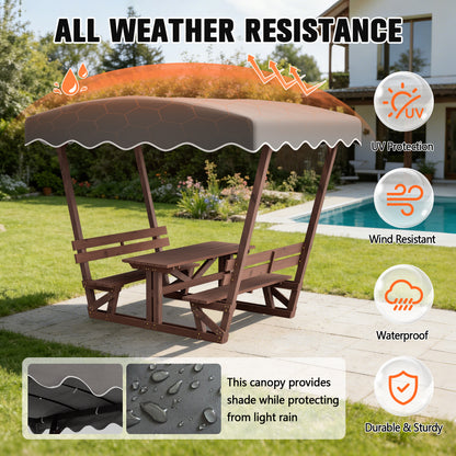 5'x3' Wooden Gazebo - Patio Garden Canopy, Brown