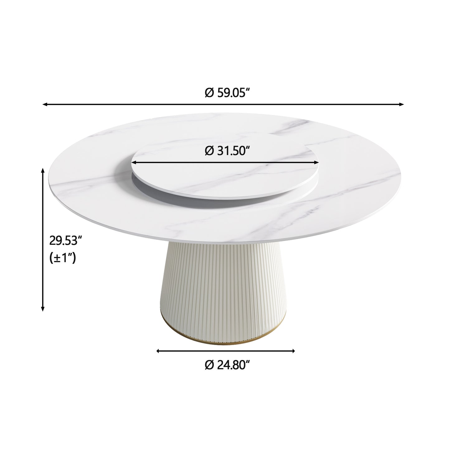 White Sintered Stone Round Dining Table for Modern Kitchen and Dining Rooms