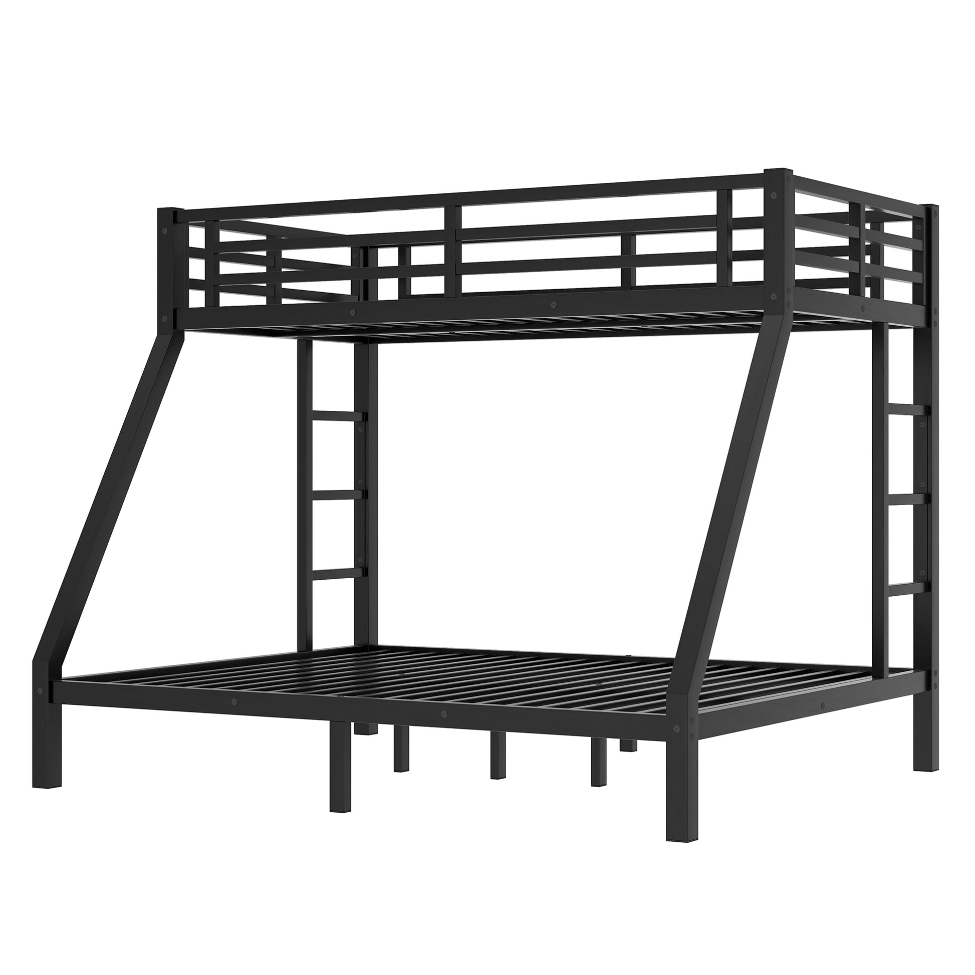 Metal Twin XL Bunk Bed - Black, Space-Saving Design for Bedroom