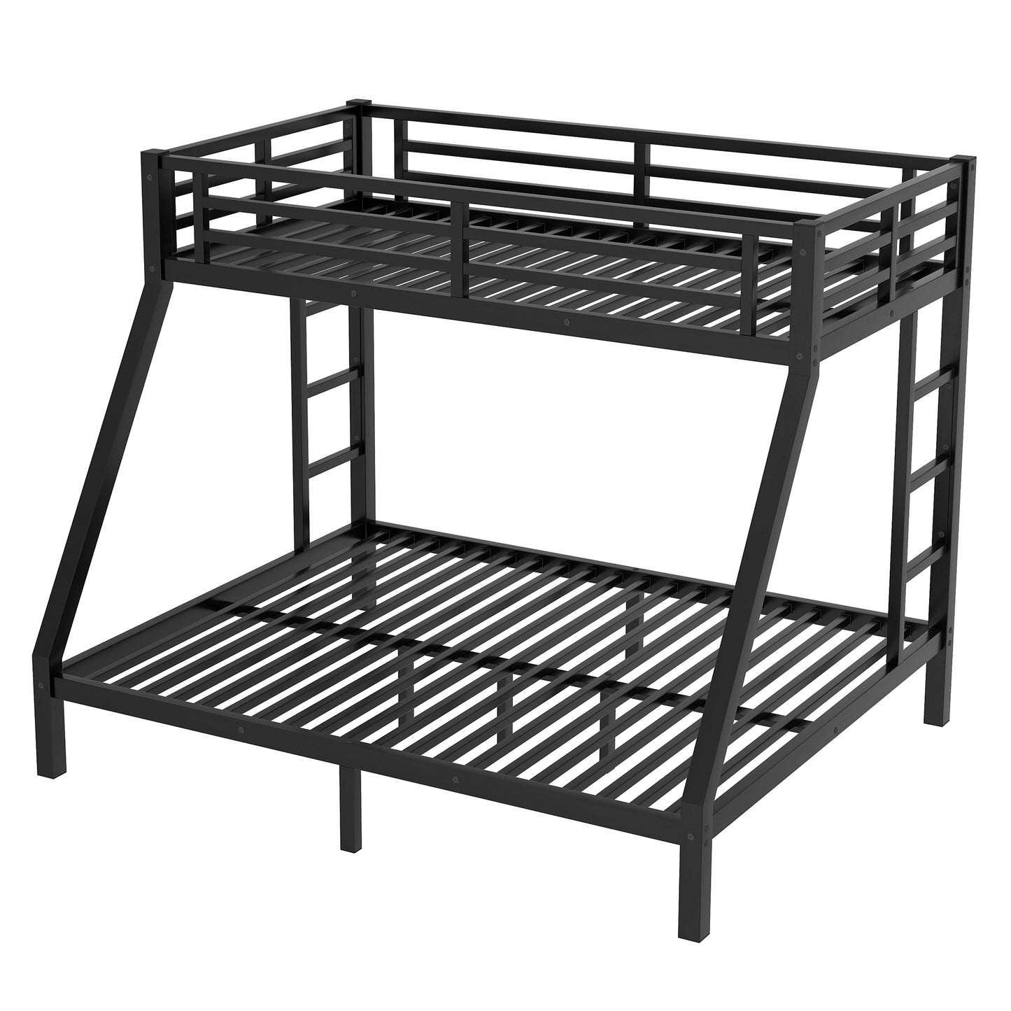 Metal Twin XL Bunk Bed - Black, Space-Saving Design for Bedroom