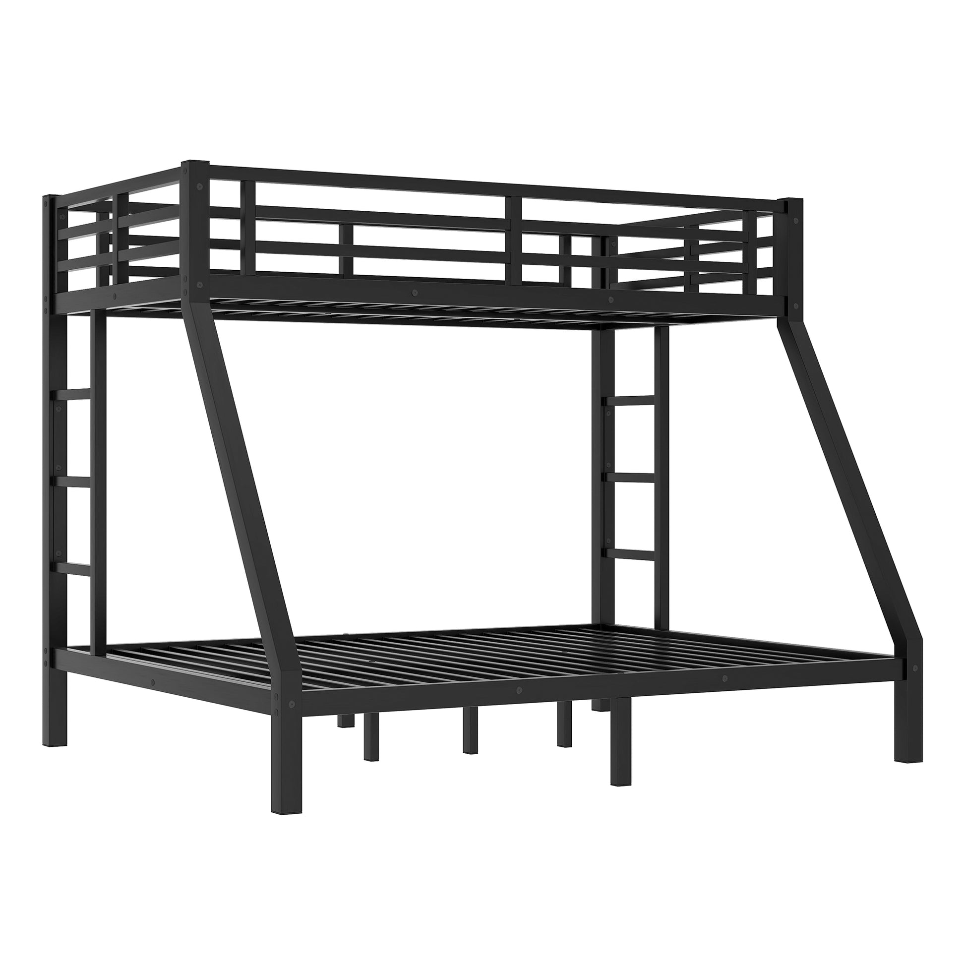 Metal Twin XL Bunk Bed - Black, Space-Saving Design for Bedroom