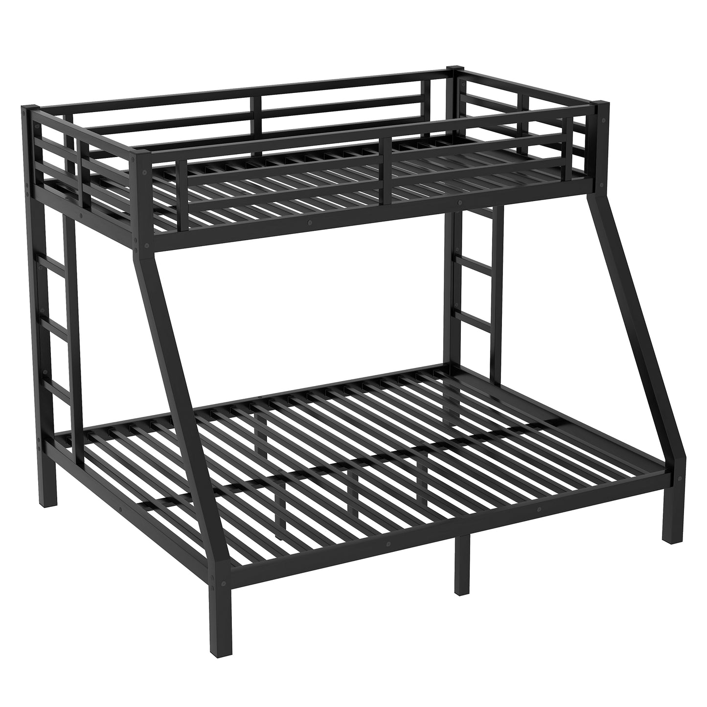 Metal Twin XL Bunk Bed - Black, Space-Saving Design for Bedroom