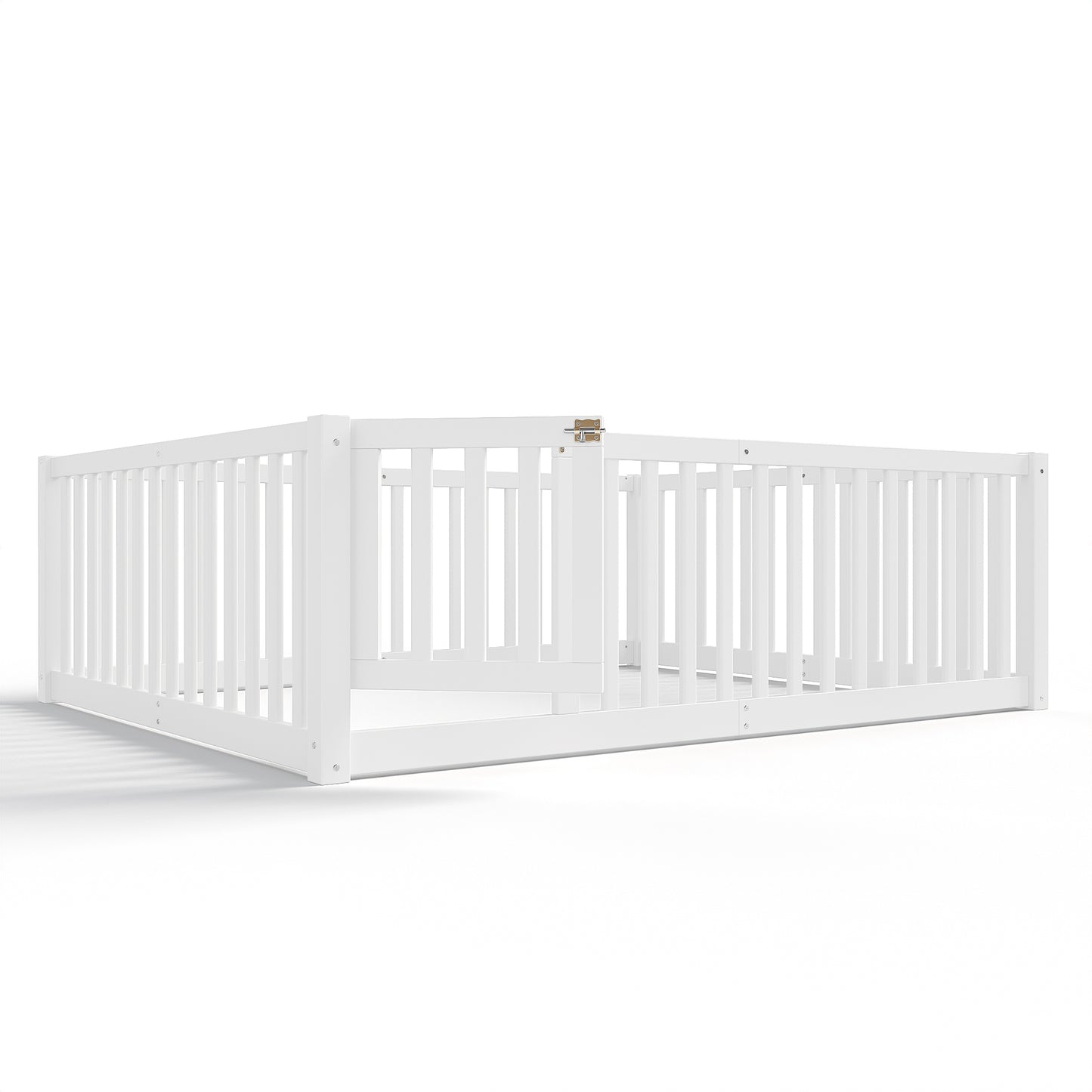 Full Size Floor Bed - White | Safe & Playful Kids Bed