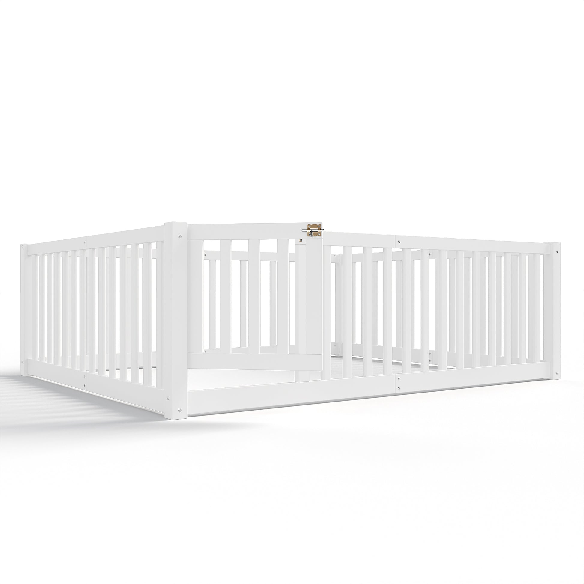 Full Size Floor Bed - White | Safe & Playful Kids Bed