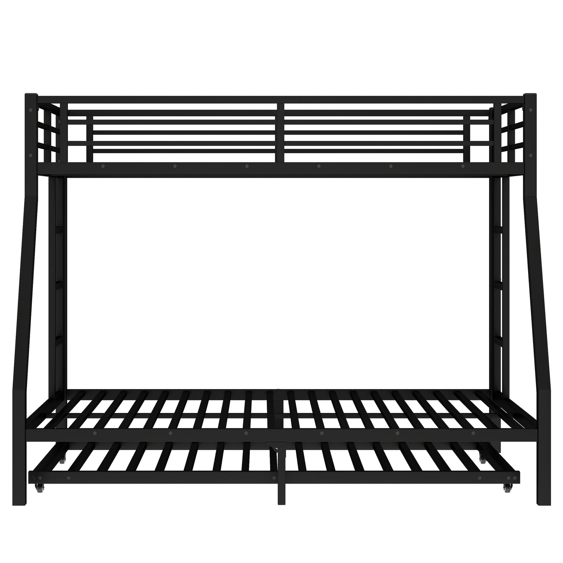 Twin Over Full Metal Bunk Bed - Black Storage